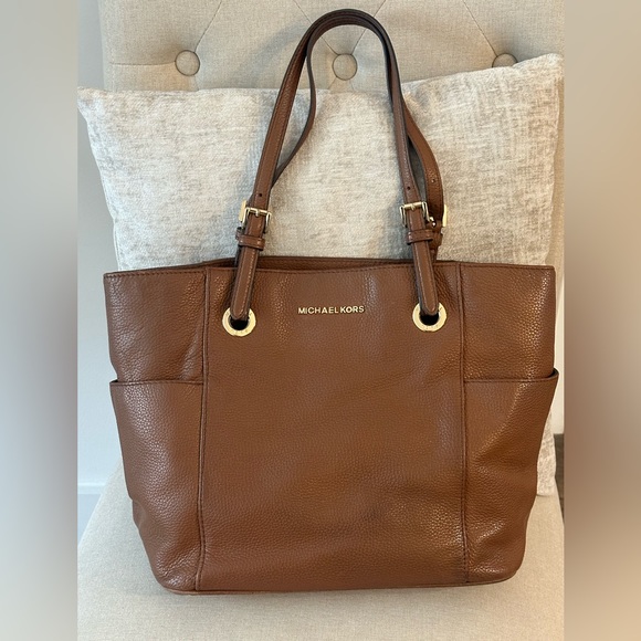 Large camel leather Michael Kors tote bag - Picture 1 of 6